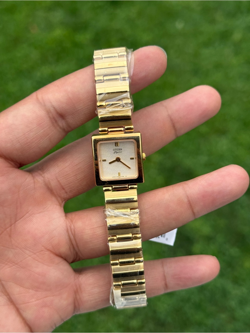 Citizen 90s Gold-Tone Women's Square Bracelet Watch new old stock